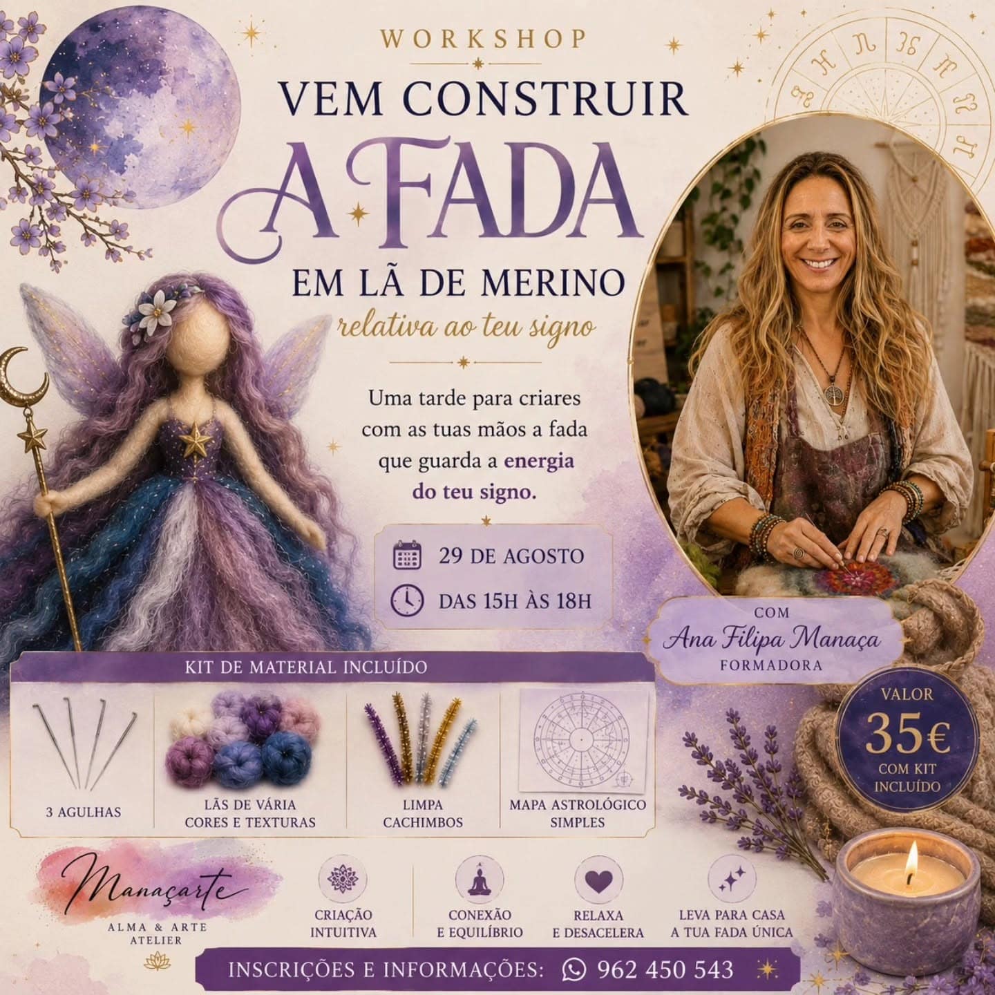 Workshop Vem Construir a Fada em Lã de Merino